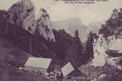Alp Hinter-Goggeien mit Goggeien, Gulmen und Stock, Poststempel von 1909. Verlag Wehrli, Nr. 17006