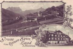 Gruss vom kleinen Speer: Laad bei Nesslau um 1910. Aufnahme und Verlag von Reinhold Bürgi, Nesslau