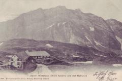 Alp Oberkäsern (Speer-Wirtshaus) mit Mattstock, Poststempel von 1913. Verlag Wehrli, Nr. 8656
