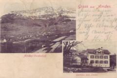Gruss aus Amden: Amden-Vorderdorf, Gasthaus zum Löwen. Poststempel vom 26.07.1903. Postkartenverlag Christian Tischhauser, Buchs SG, Nr. 415