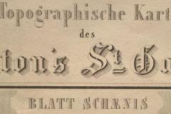 Johannes Eschmann: Topographische Karte des Cantons St. Gallen, Aufnahme zwischen 1840 und 1846, Veröffentlichung zwischen 1851 und 1854. Blatt Schänis, Titelvignette