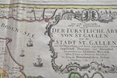 Gabriel Walser: Der Kanton Sankt Gallen. Karte im Verlag der Homännischen Erben in Nürnberg, 1768, Titelvignette
