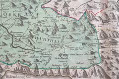 Gabriel Walser: Der Kanton Sankt Gallen. Karte im Verlag der Homännischen Erben in Nürnberg, 1768, Ausschnitt Obertoggenburg, Alpstein und Churfirsten